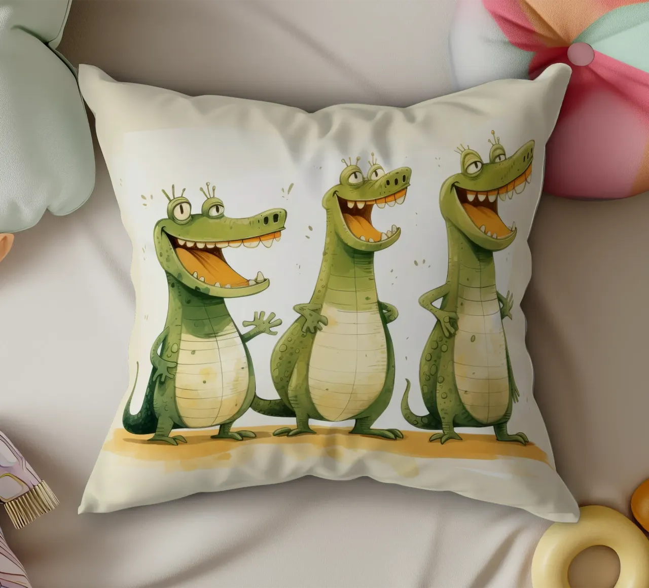 Retro Crocodile Gang cuscino da Funny Animals