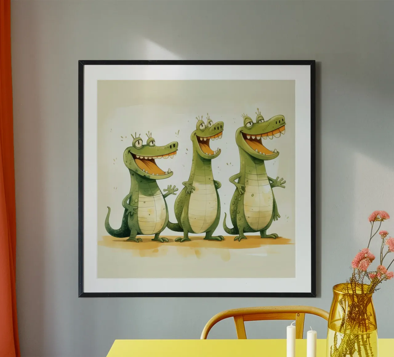 Retro-Krokodilbande Poster von Funny Animals