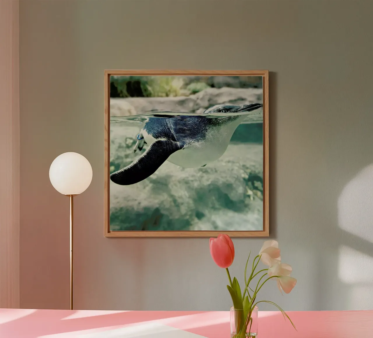 Pingu alluminio dibond da Charlotte Curd