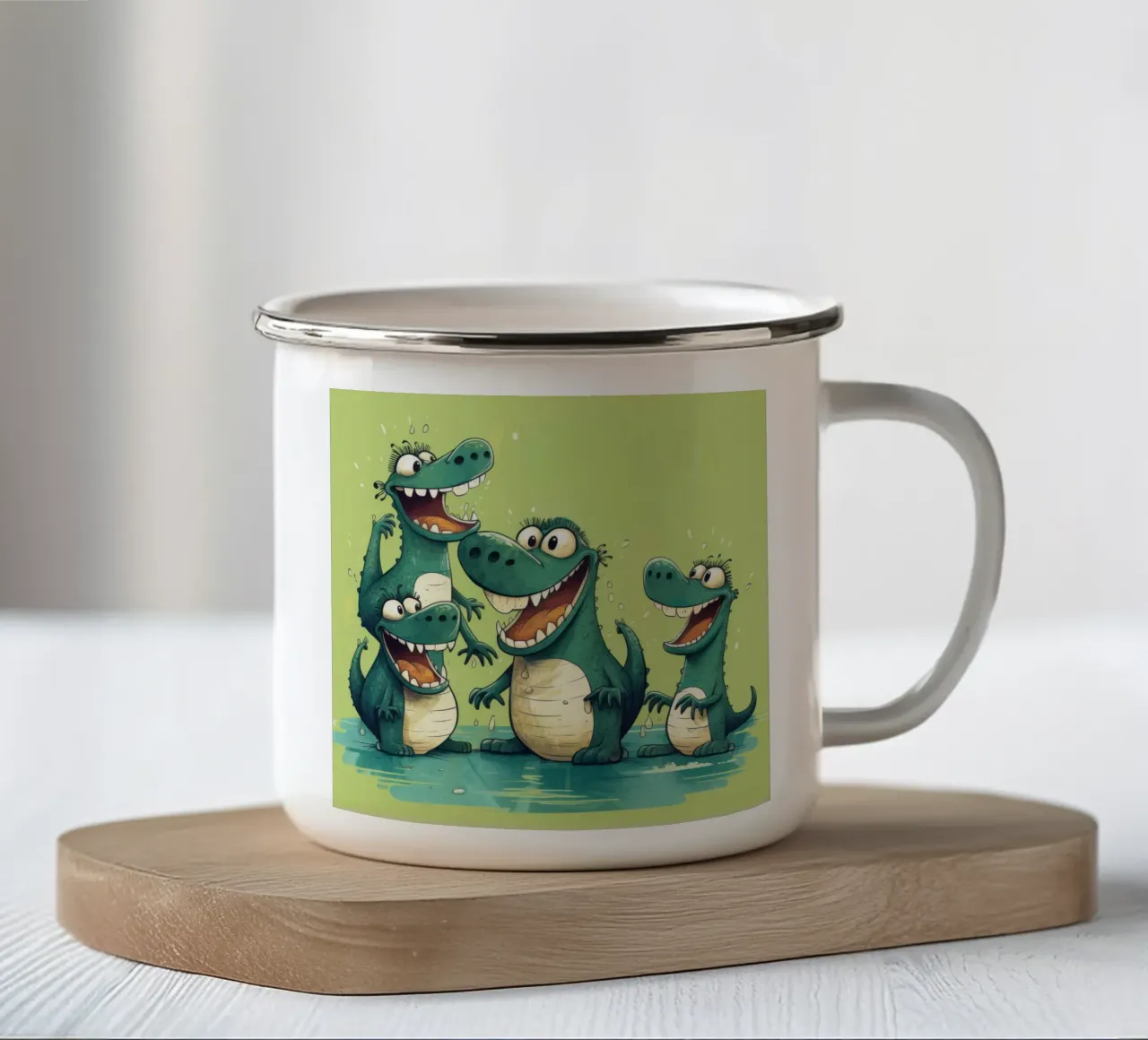 Retro Crocodile Gang tazza in smalto da Funny Animals