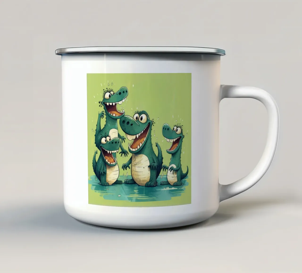 Retro Crocodile Gang tazza in smalto da Funny Animals
