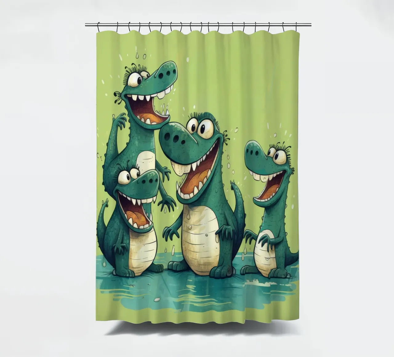 Pandilla de cocodrilos retro cortina de baño de Funny Animals