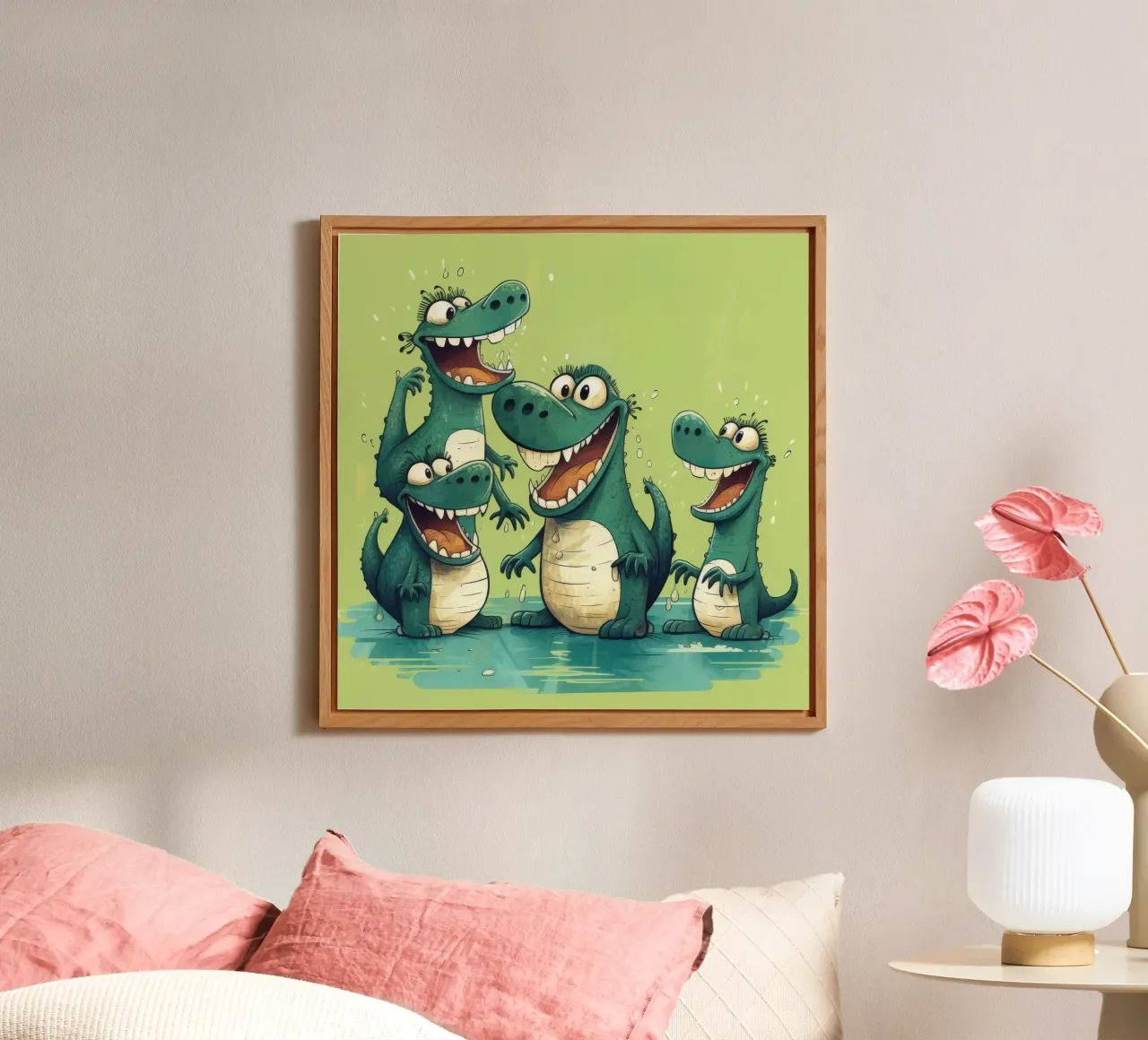 Retro Crocodile Gang alluminio dibond da Funny Animals