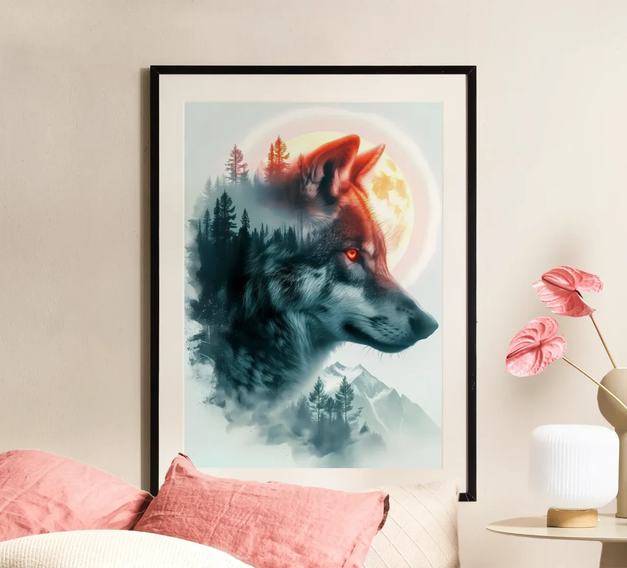 Wolf Dier poster van Pierre Walton