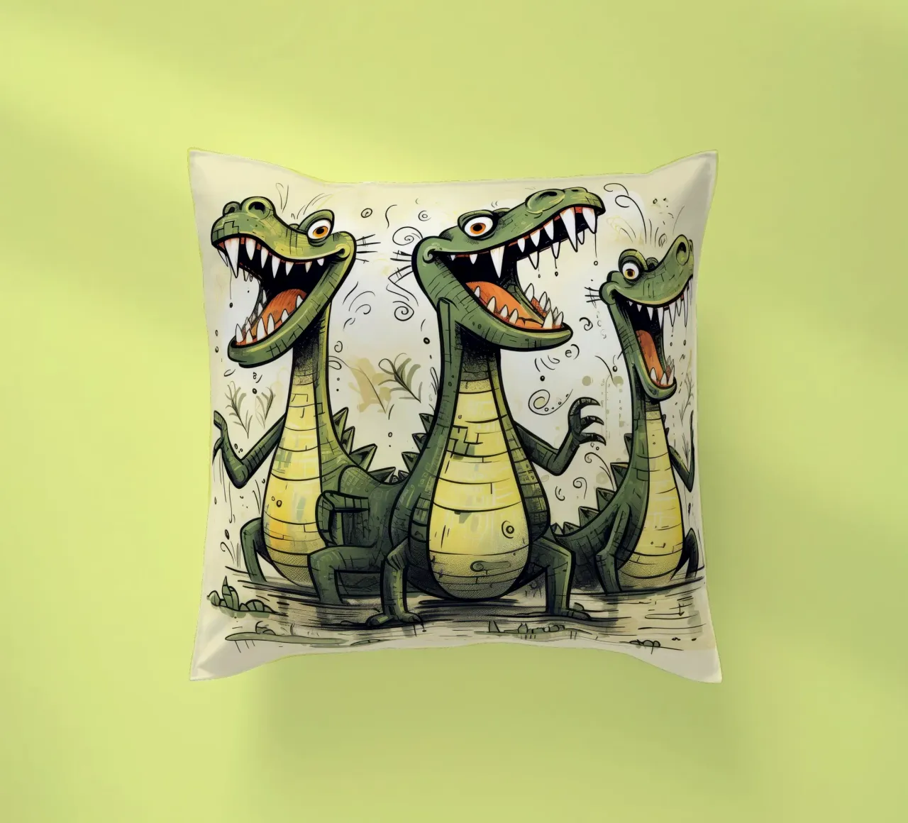 Retro Crocodile Gang cuscino da Funny Animals