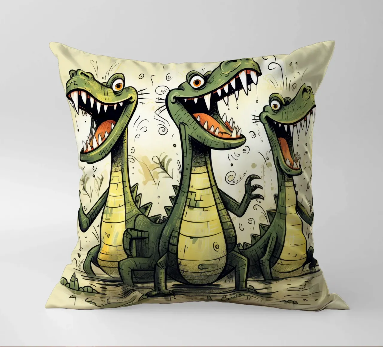 Retro Crocodile Gang cuscino da Funny Animals