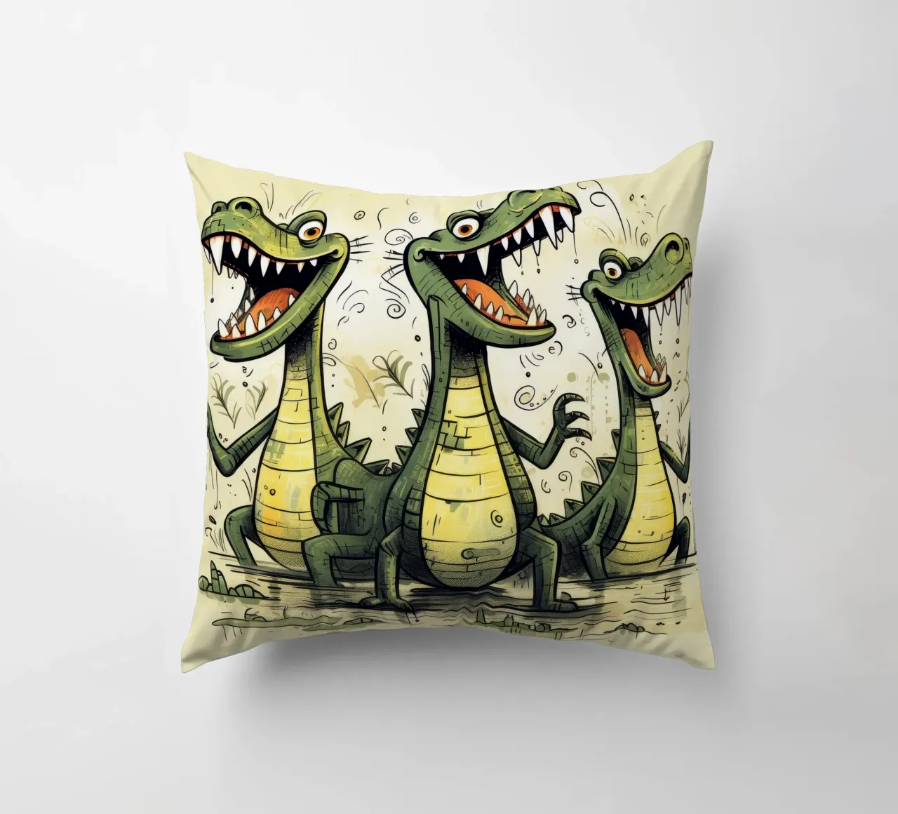 Retro Crocodile Gang cuscino da Funny Animals