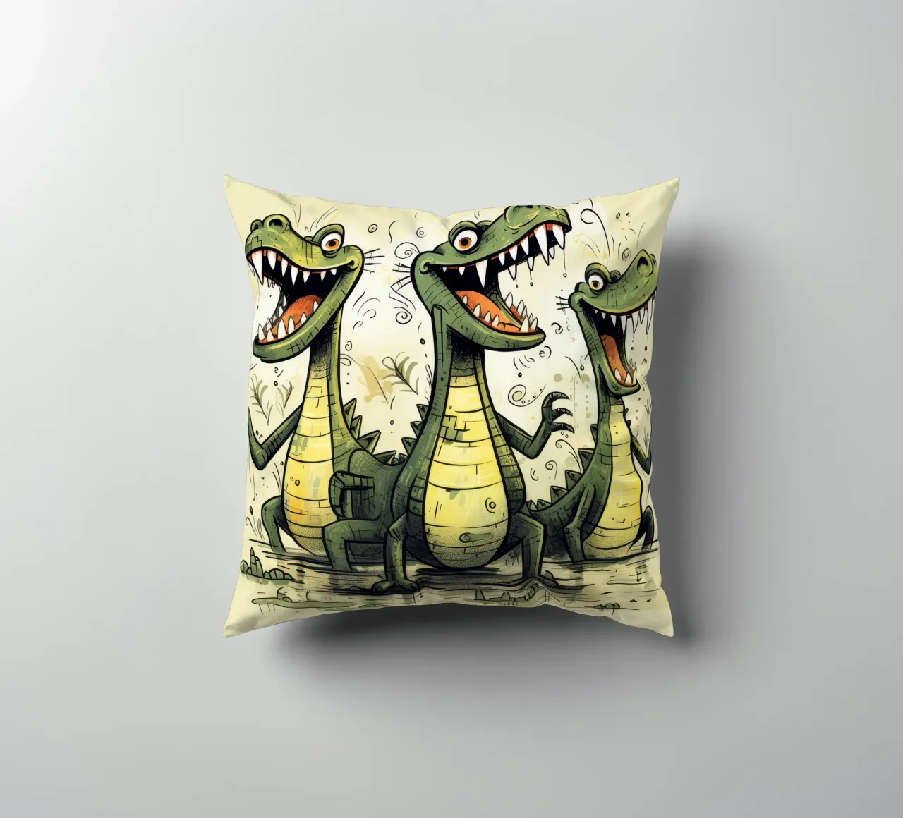 Retro Crocodile Gang cuscino da Funny Animals