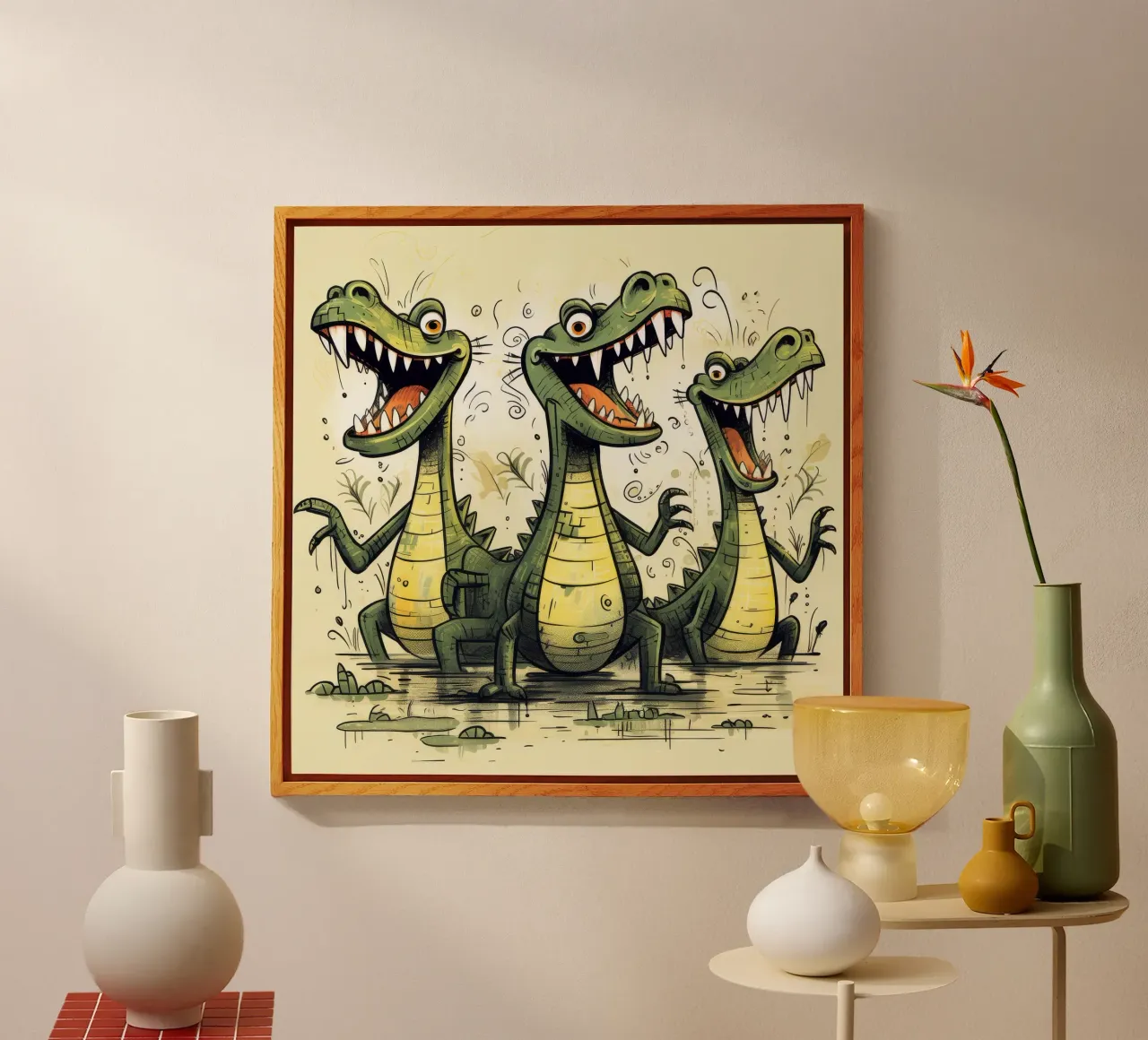 Pandilla de cocodrilos retro metacrilato de Funny Animals