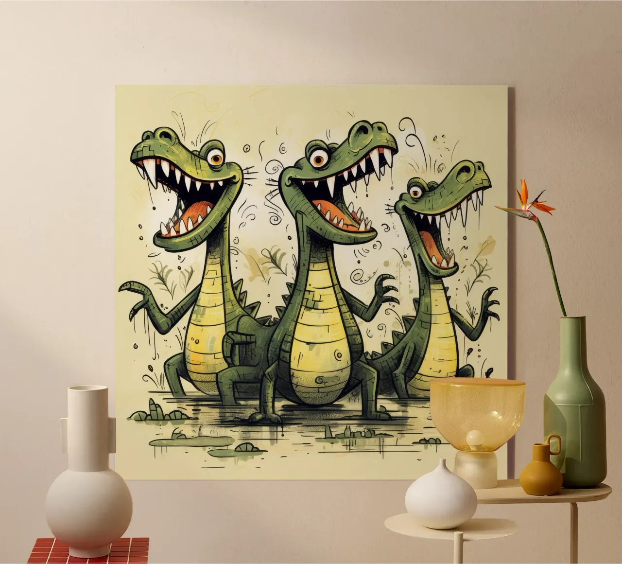 Pandilla de cocodrilos retro metacrilato de Funny Animals