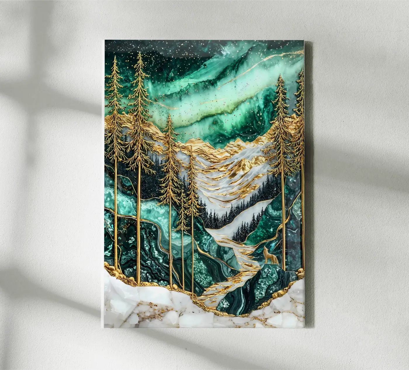 Wolf Dier canvas van Pierre Walton
