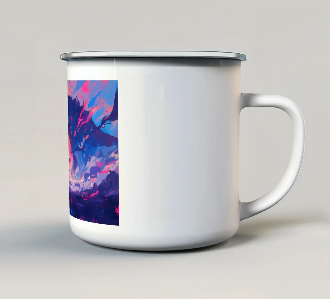 Animale lupo tazza in smalto da Pierre Walton