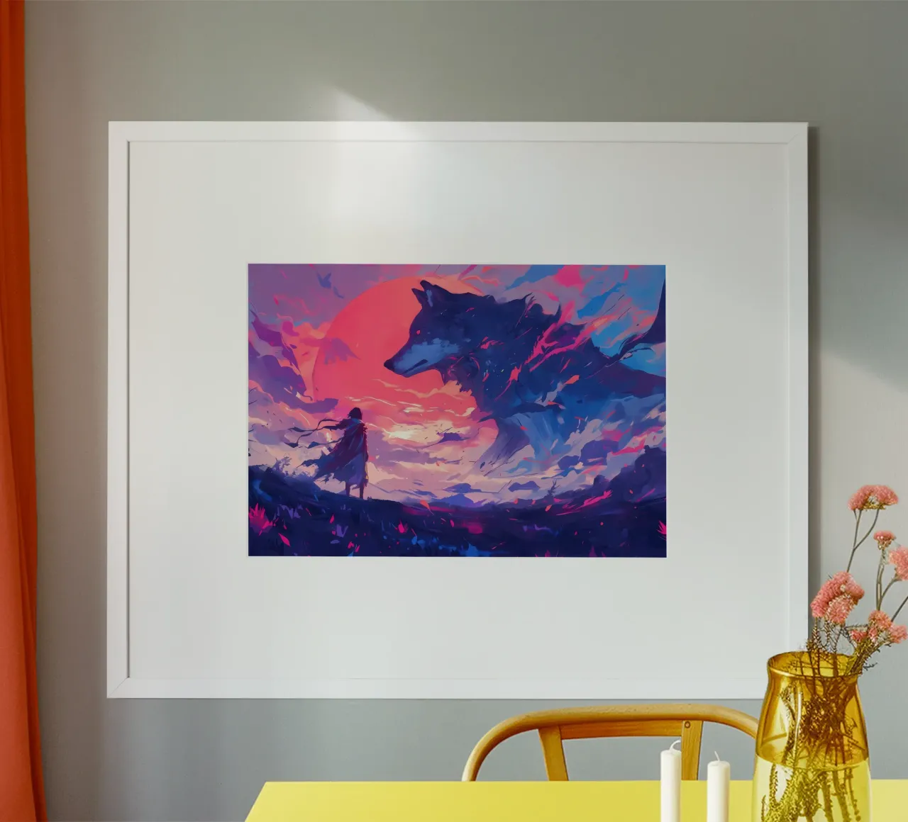 Wolf Dier poster van Pierre Walton