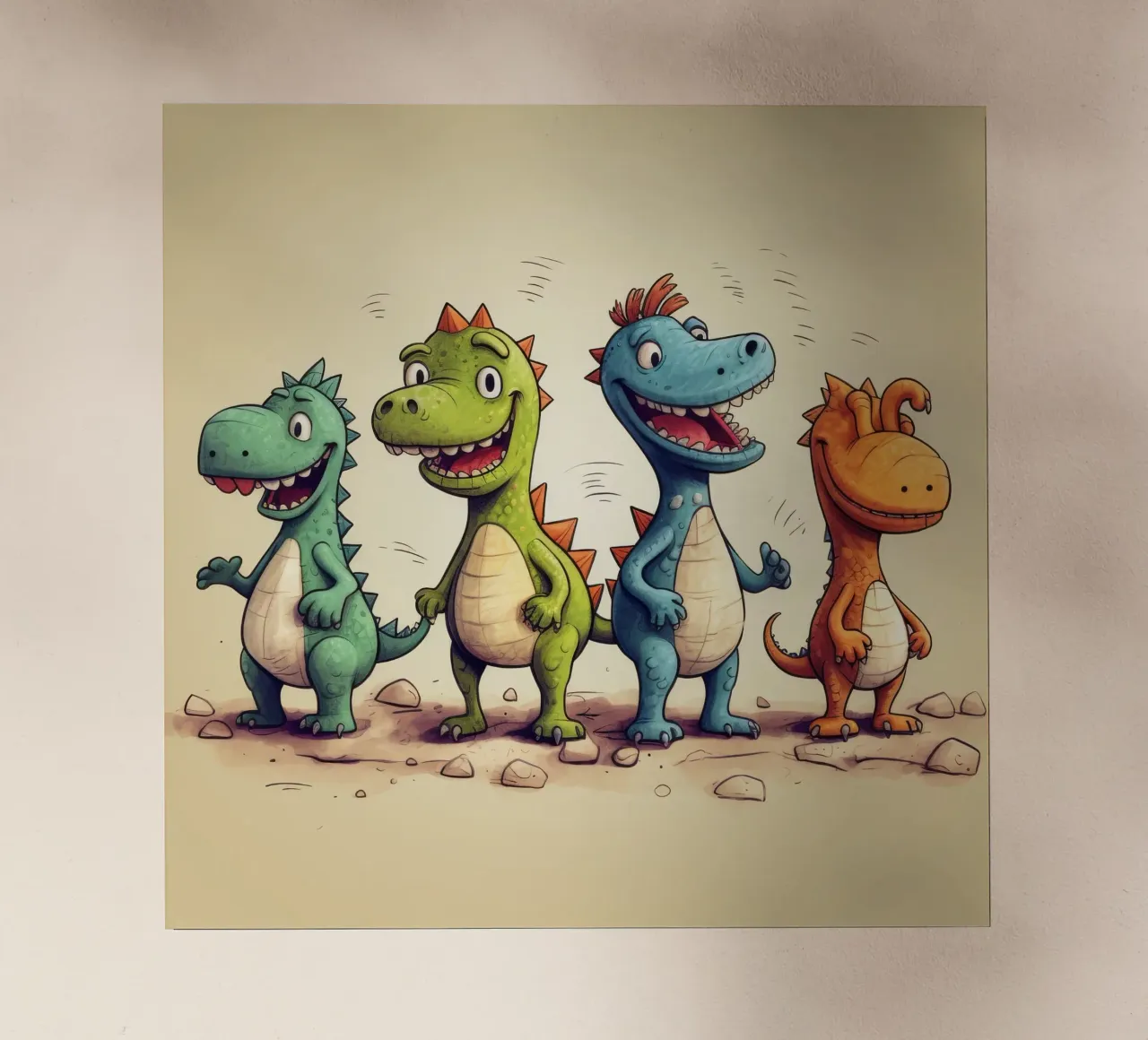 Gang di dinosauri retrò pellicola backlit da Funny Animals