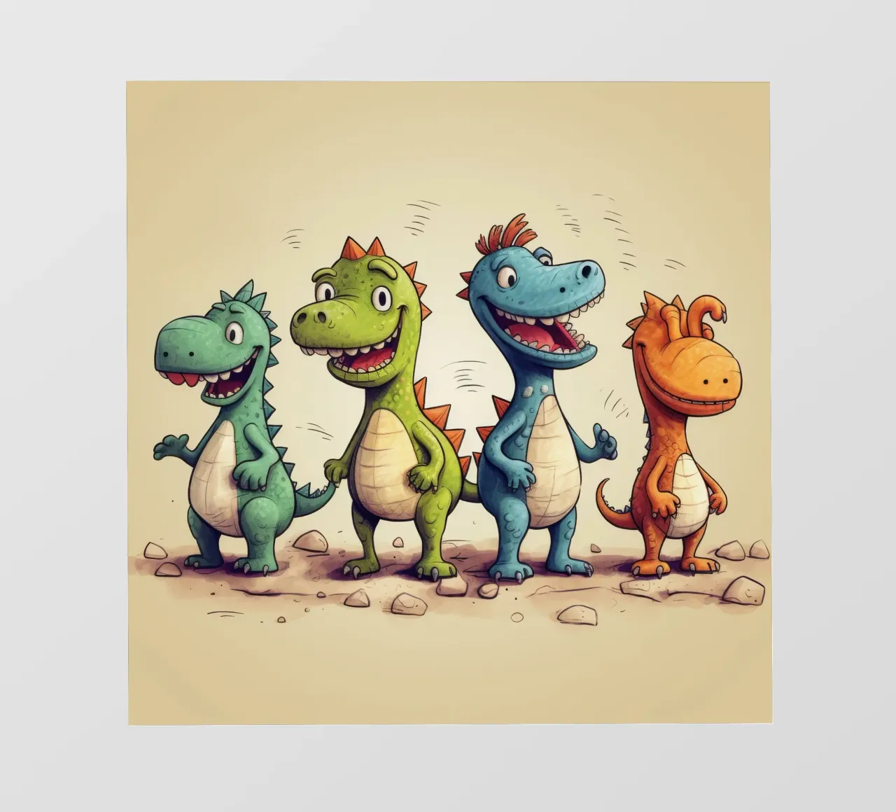Gang di dinosauri retrò pellicola backlit da Funny Animals