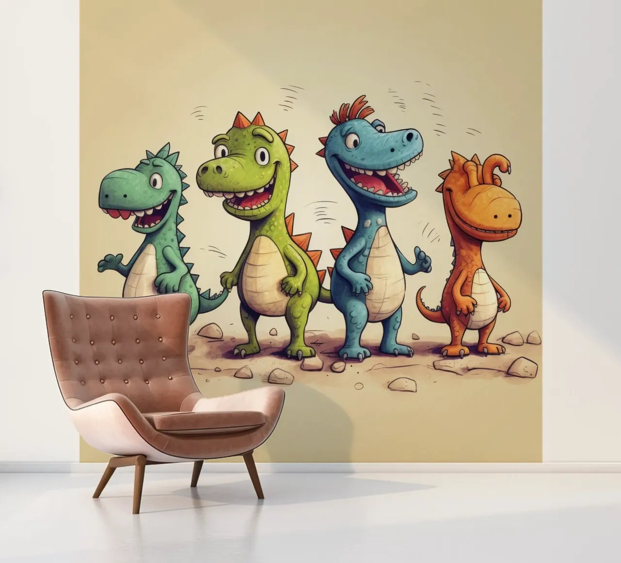 Retro Dinosaur Gang photo wallpaper by Funny Animals