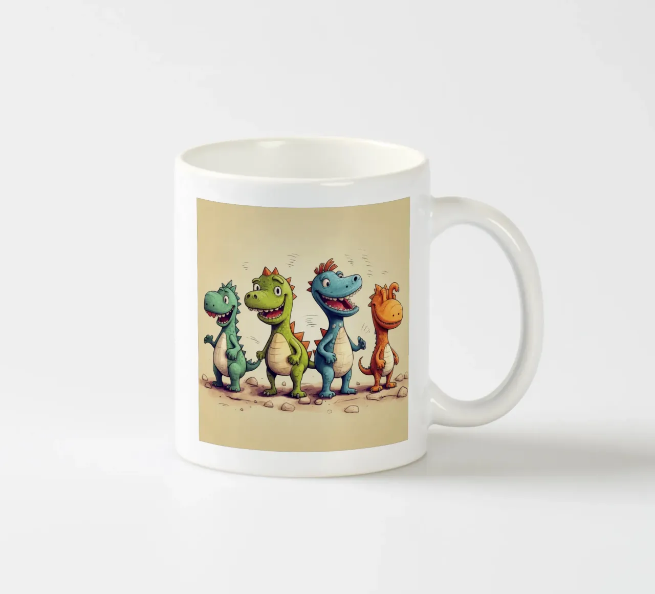 Retro Dinosaur Gang ceramic mug by Funny Animals