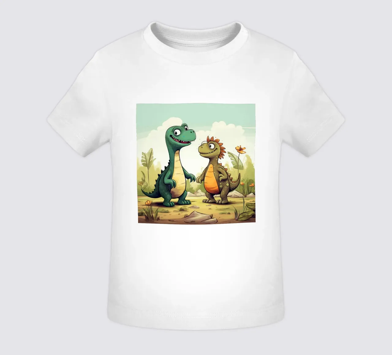 Retro Dinosaur Duo baby t-shirt by Funny Animals