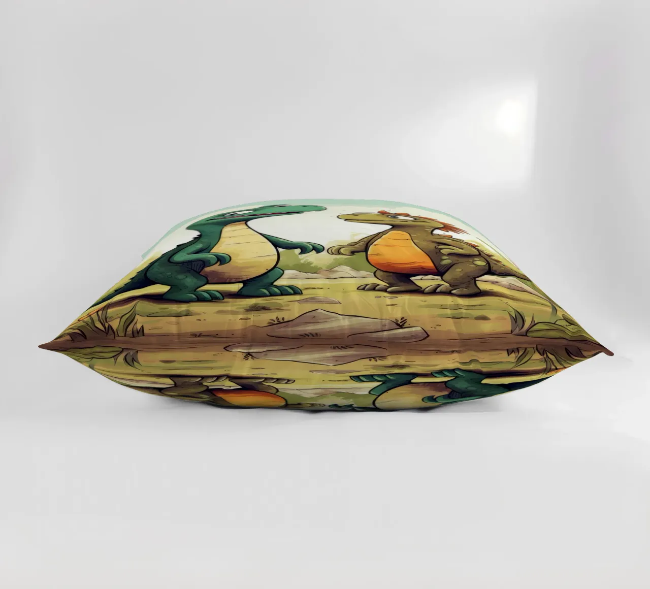 Retro Dinosaur Duo decorative cushion by Funny Animals