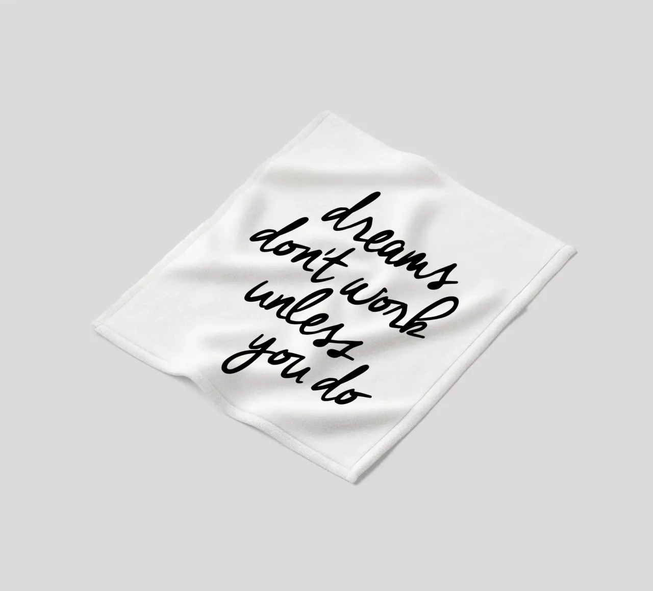 Dreams Don't Work Unless You Do Typografie Design Monochrome fleece blanket by THE MOTIVATED TYPE