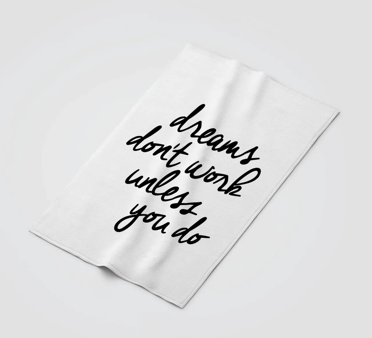 Dreams Don't Work Unless You Do Typografie Design Monochrome fleece blanket by THE MOTIVATED TYPE
