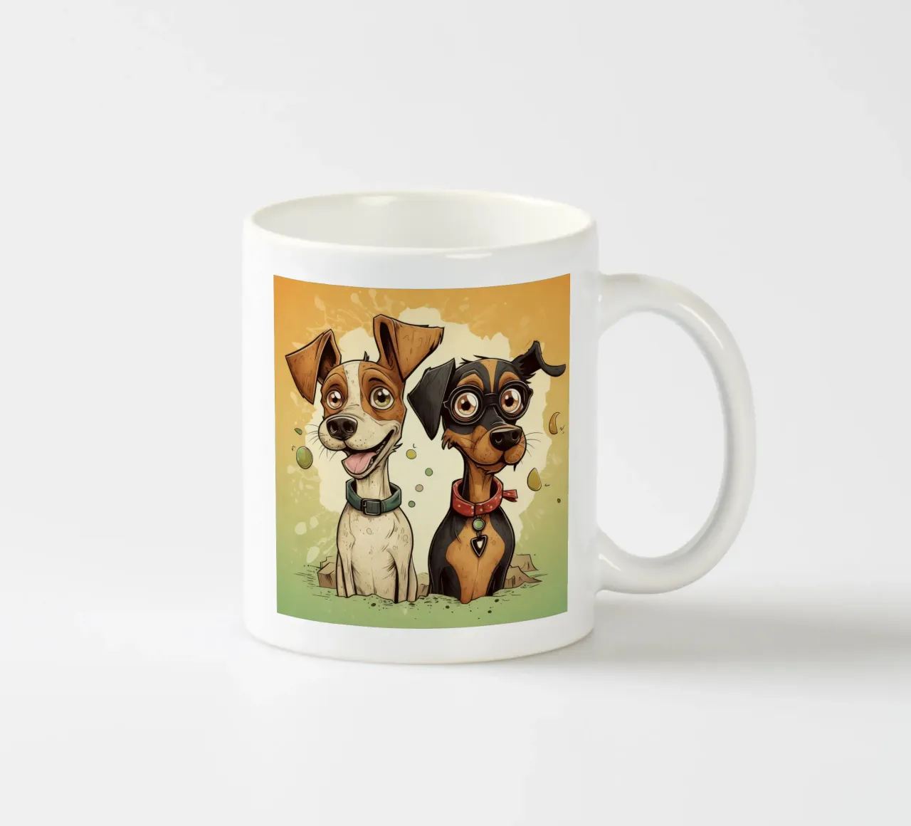 Duo di cani retrò tazza in ceramica da Funny Animals