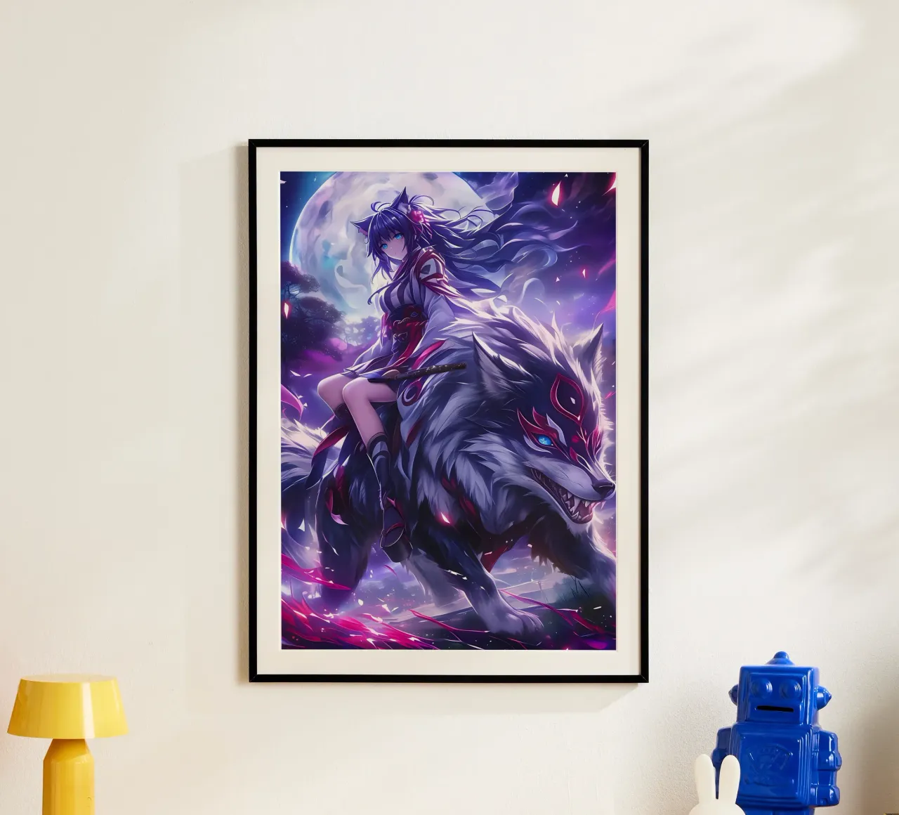 Animale lupo poster con telaio in plastica da Pierre Walton