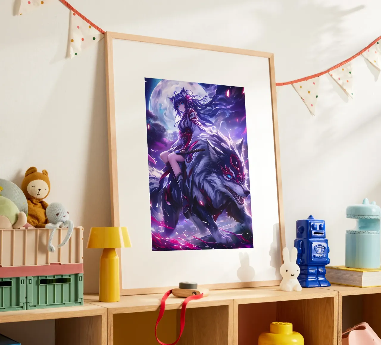 Animale lupo poster con telaio in plastica da Pierre Walton