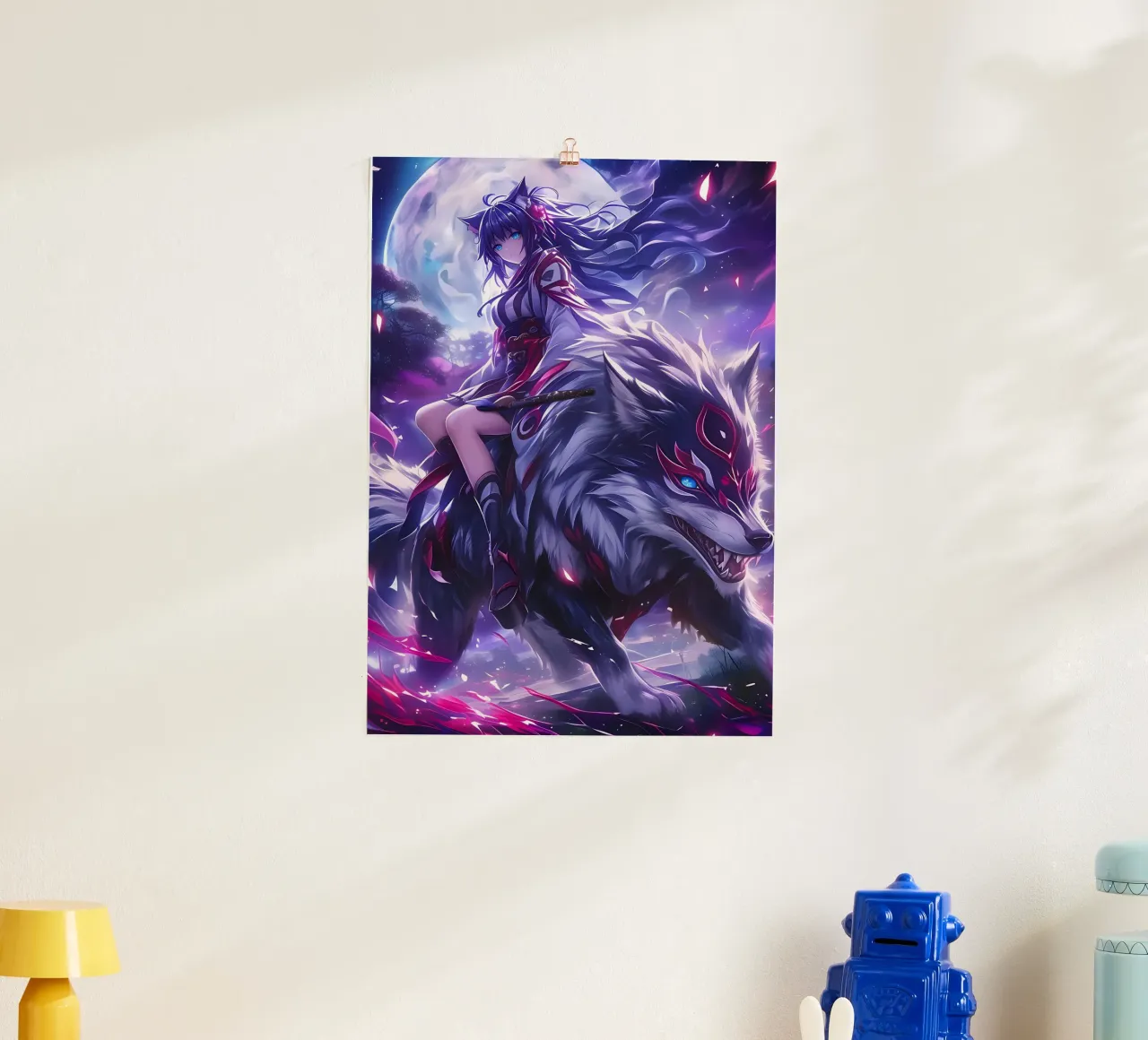 Animale lupo poster con telaio in plastica da Pierre Walton