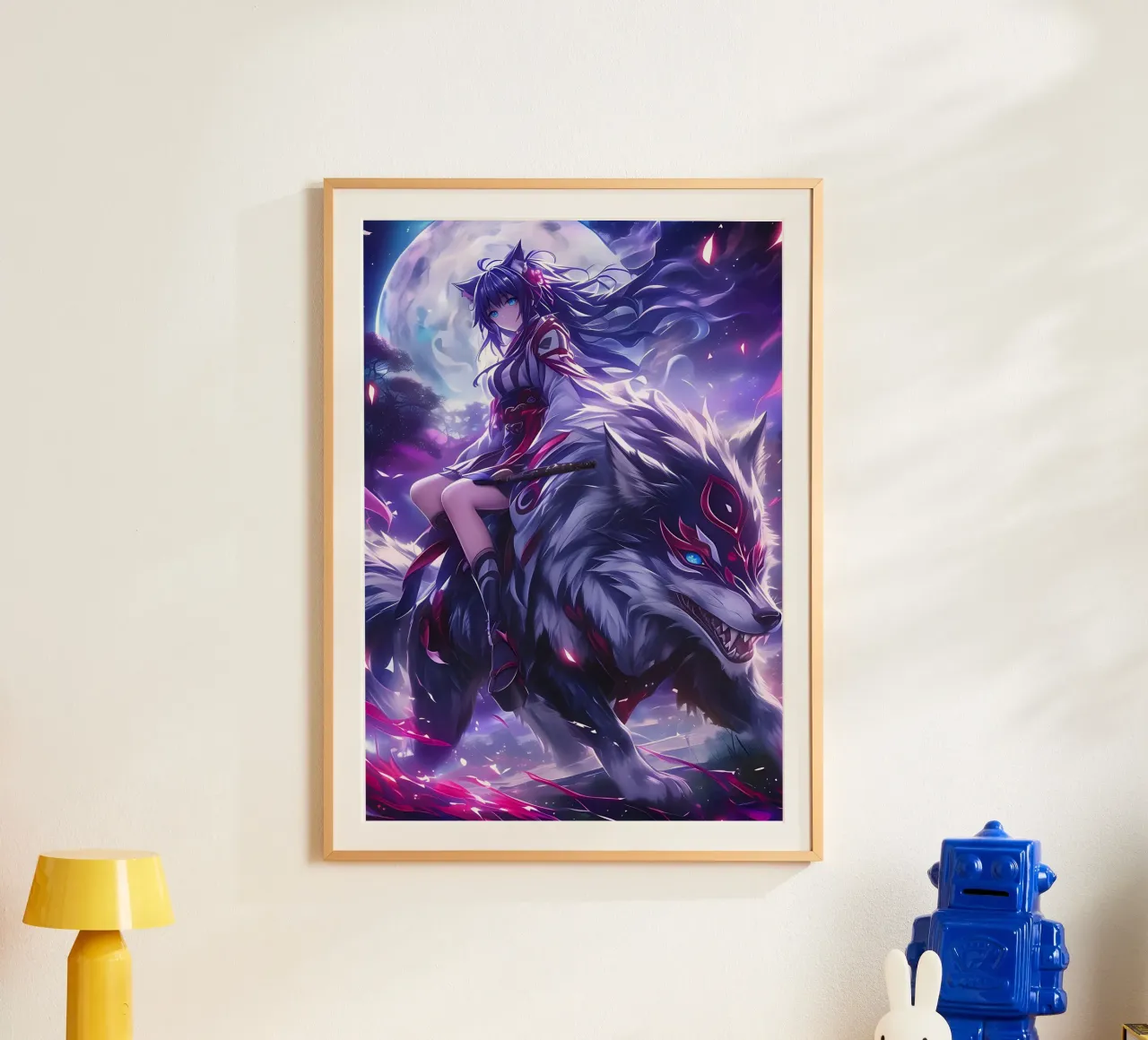 Animale lupo poster con telaio in plastica da Pierre Walton