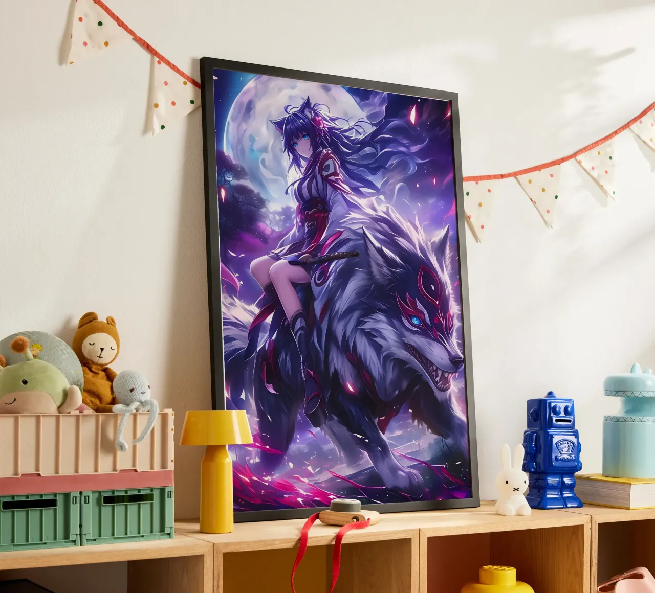 Animale lupo poster con telaio in plastica da Pierre Walton