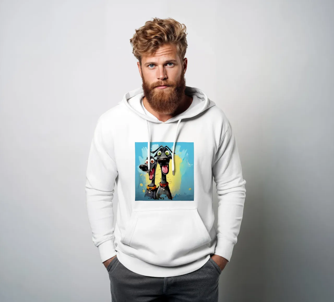 Duo di cani retrò felpa con cappuccio da Funny Animals
