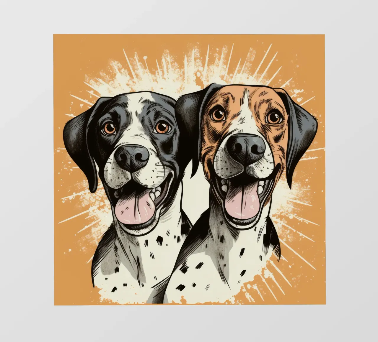 Duo di cani retrò pellicola backlit da Funny Animals