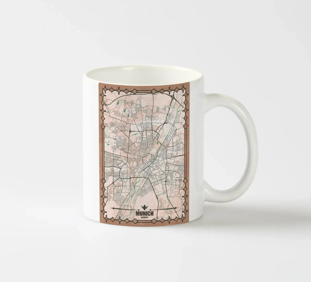 Mappa della città di Monaco tazza in ceramica da Christopher Adams