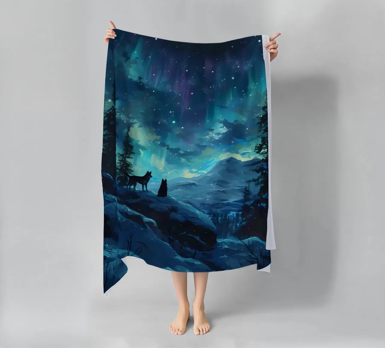 Wolf Animal beach towel by Pierre Walton