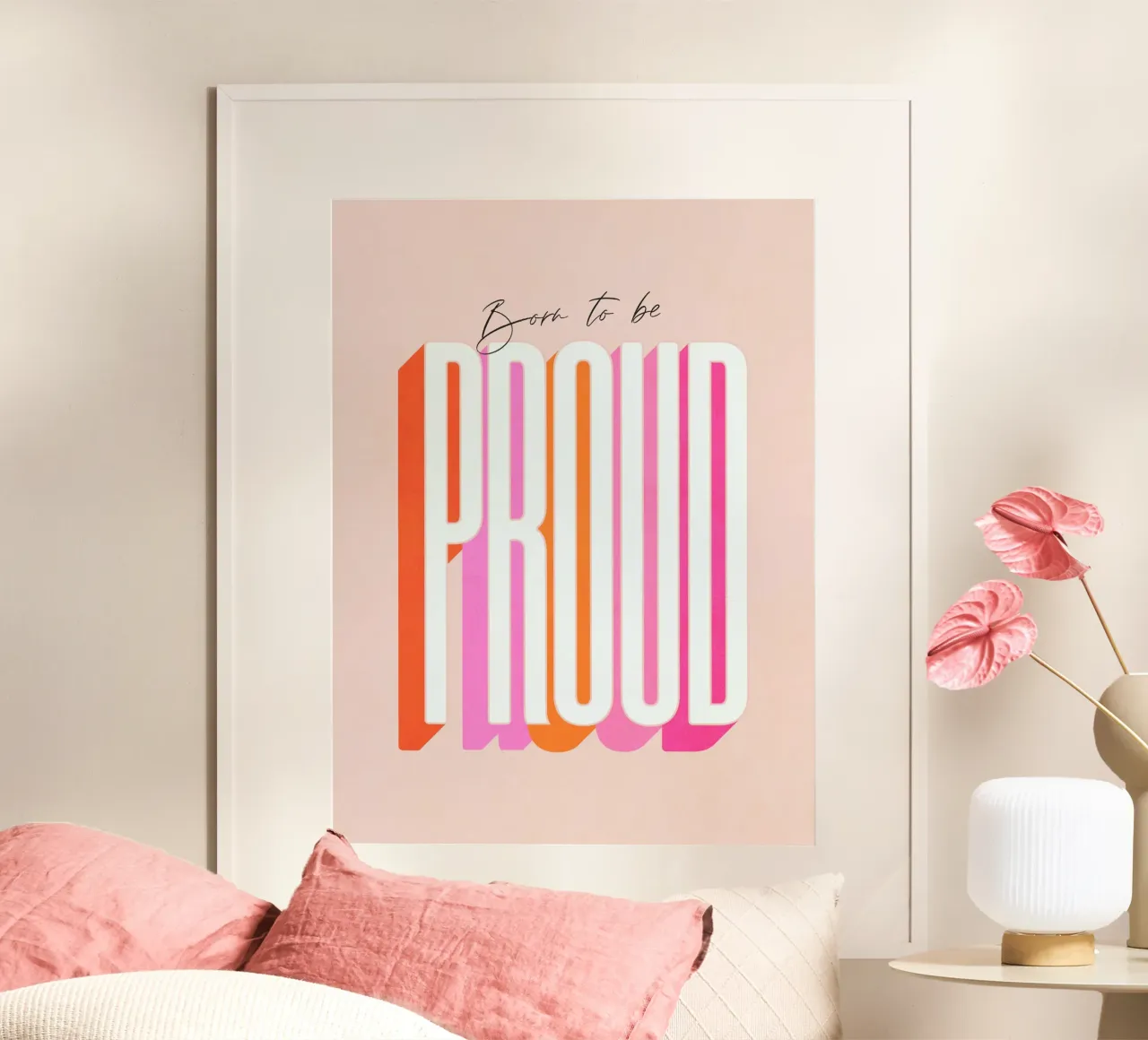 Born to be Proud • Motivational typography to empower women poster by Dominique Vari Words