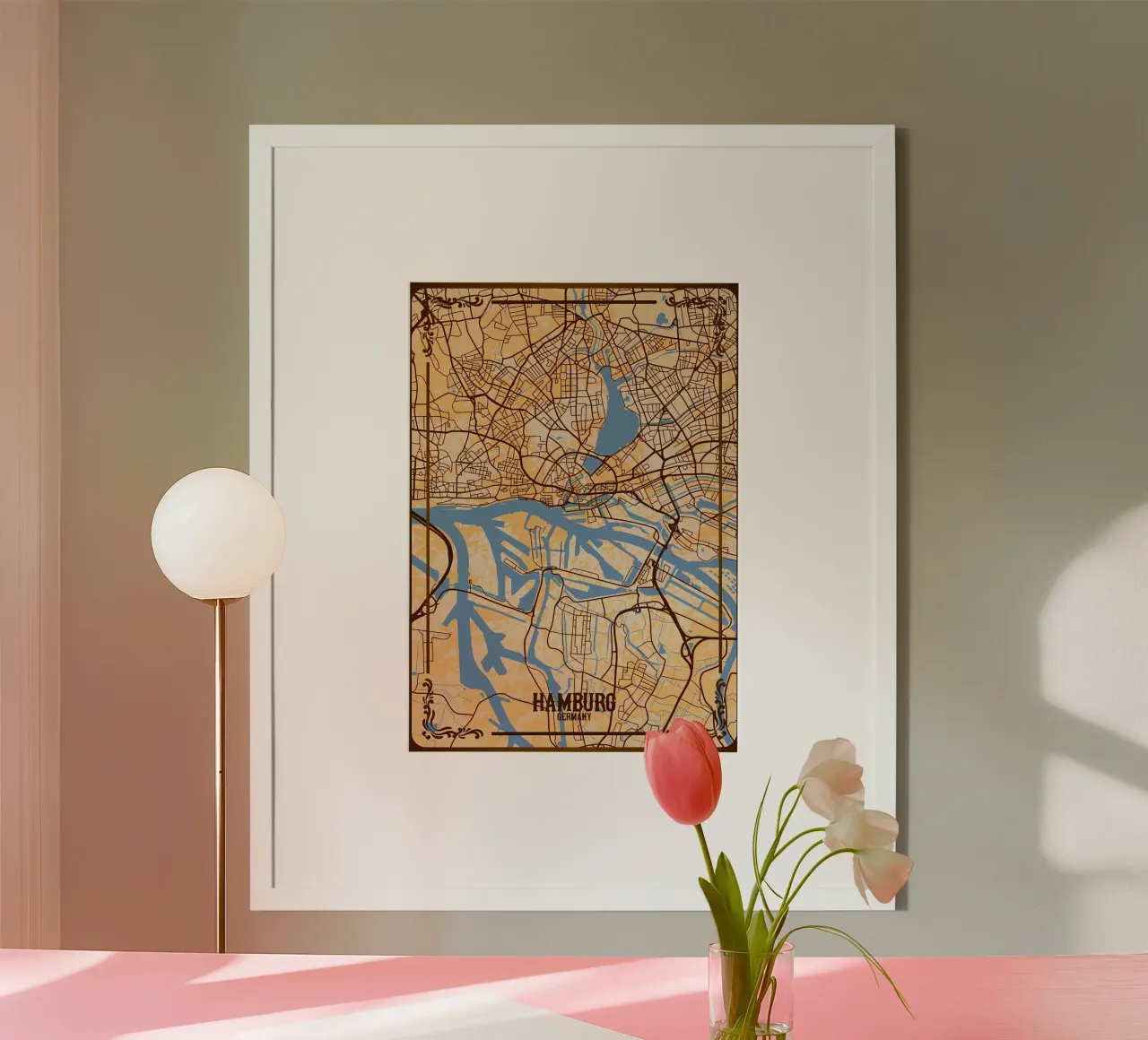 Mappa della città di Amburgo poster da Christopher Adams