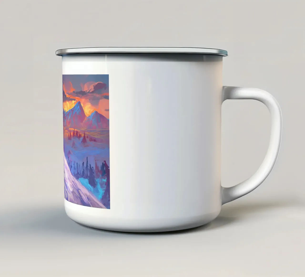 Animale lupo tazza in smalto da Pierre Walton