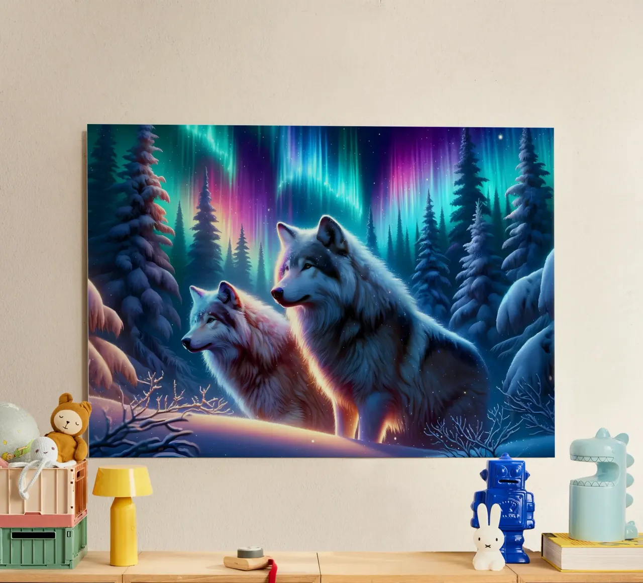 Animale lupo alluminio dibond da Pierre Walton