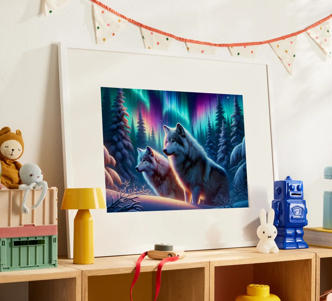 Wolf Dier poster van Pierre Walton