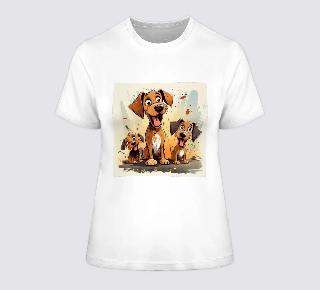 Retro Dog Gang women's fitted t-shirt by Funny Animals