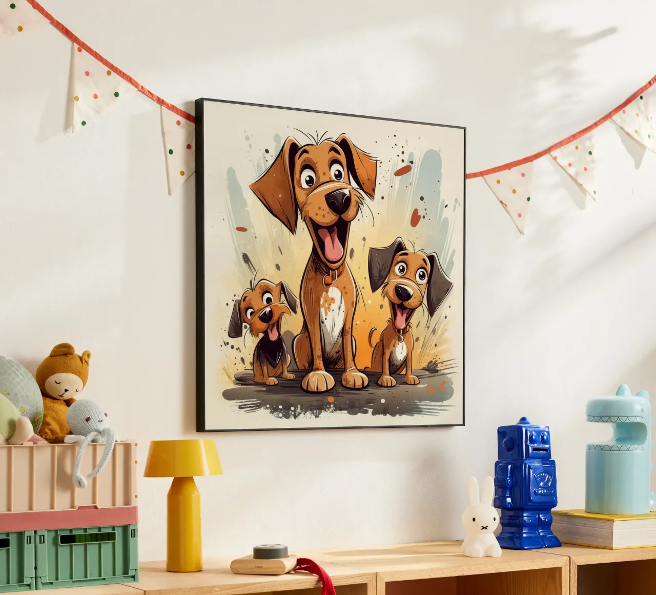 Retro Hondenbende forex-plaat van Funny Animals