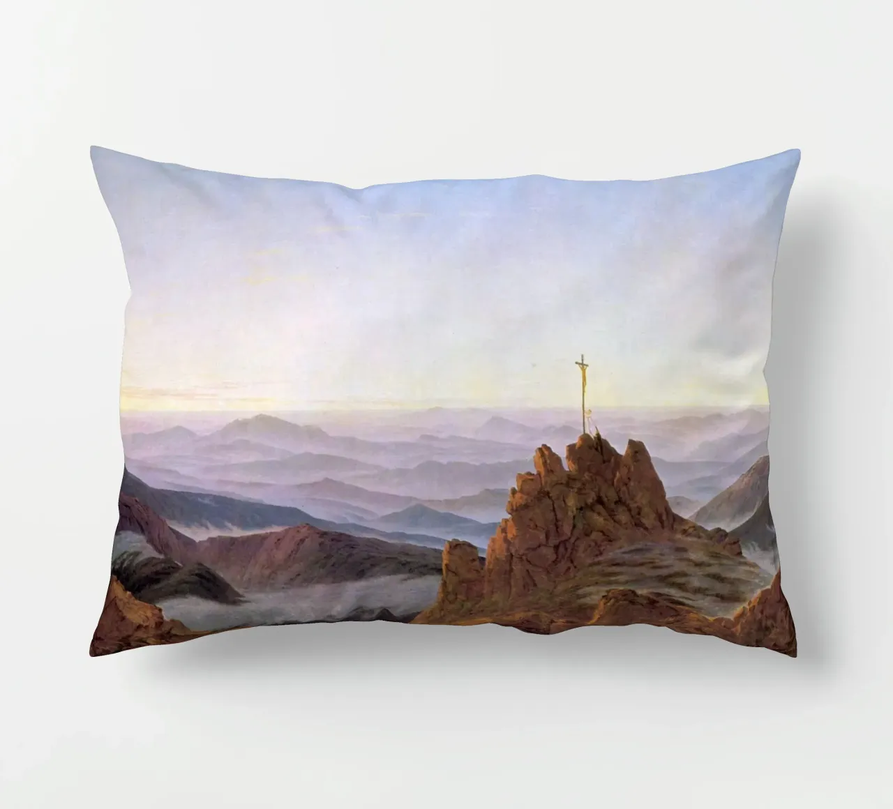 Caspar David Friedrich - Mattino sui monti giganti cuscino da Timeless Artworks