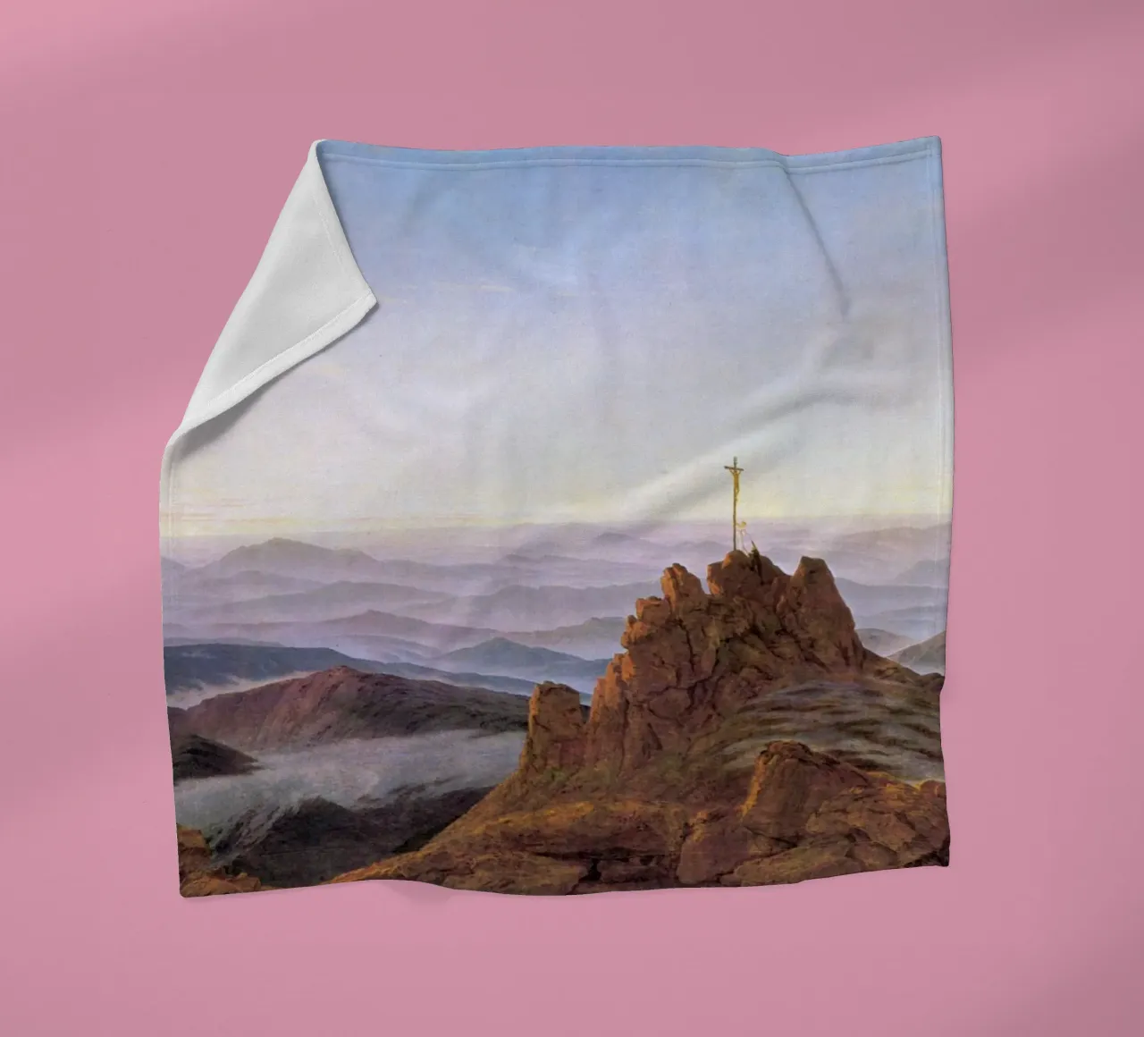 Caspar David Friedrich - Mattino sui monti giganti coperta in pile da Timeless Artworks