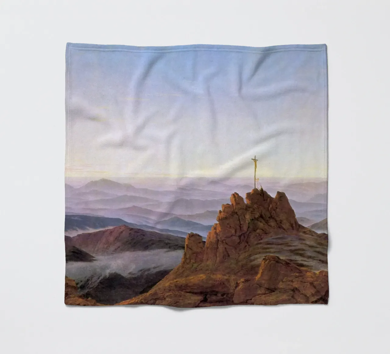 Caspar David Friedrich - Mattino sui monti giganti coperta in pile da Timeless Artworks