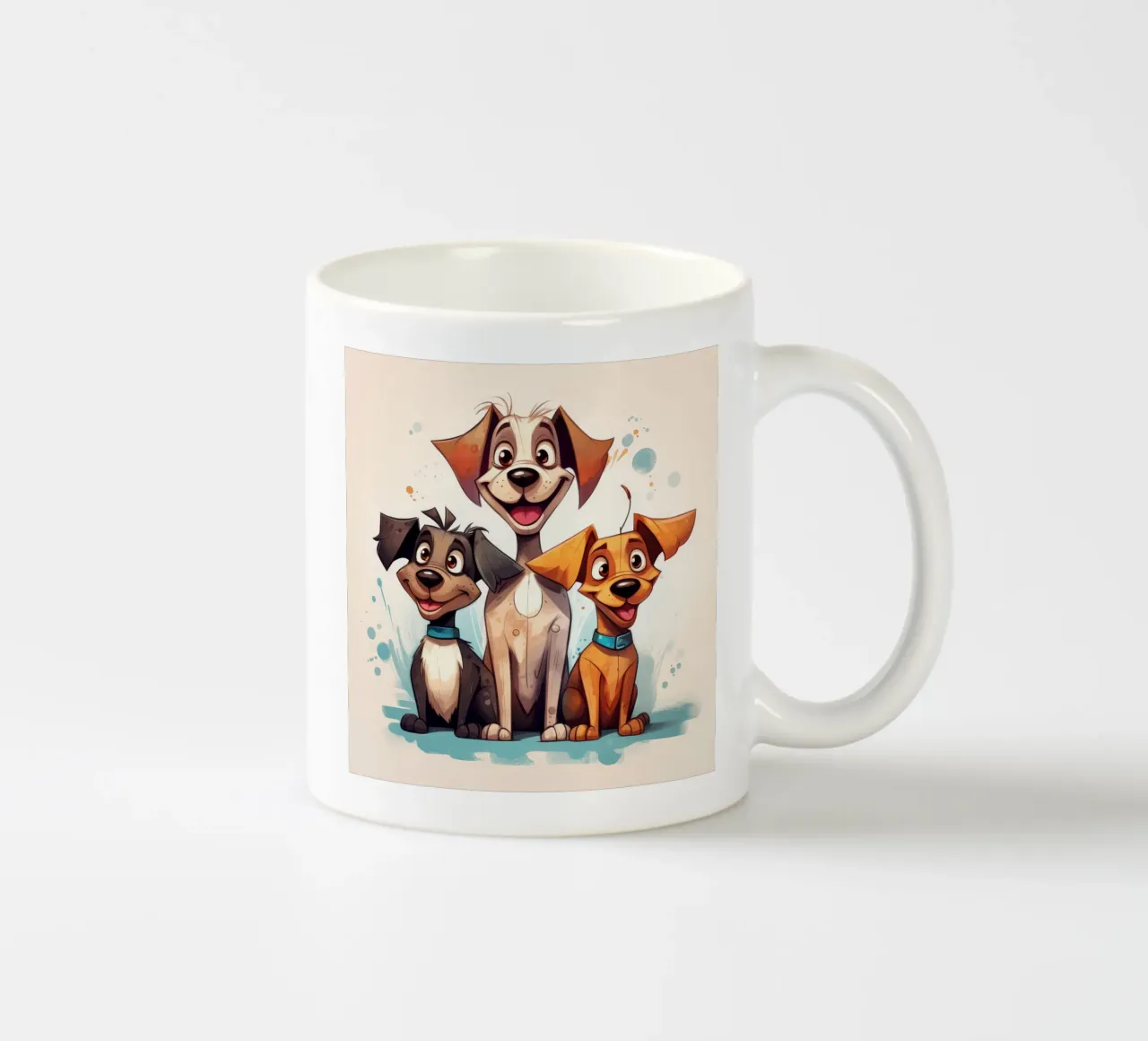 Retro Funny Cute Dogs Cartoons Keramik Tasse von Funny Animals