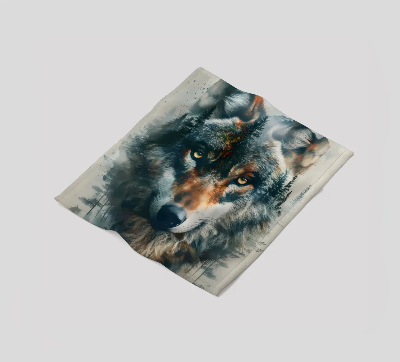 Wolf Animal fleece blanket by Pierre Walton