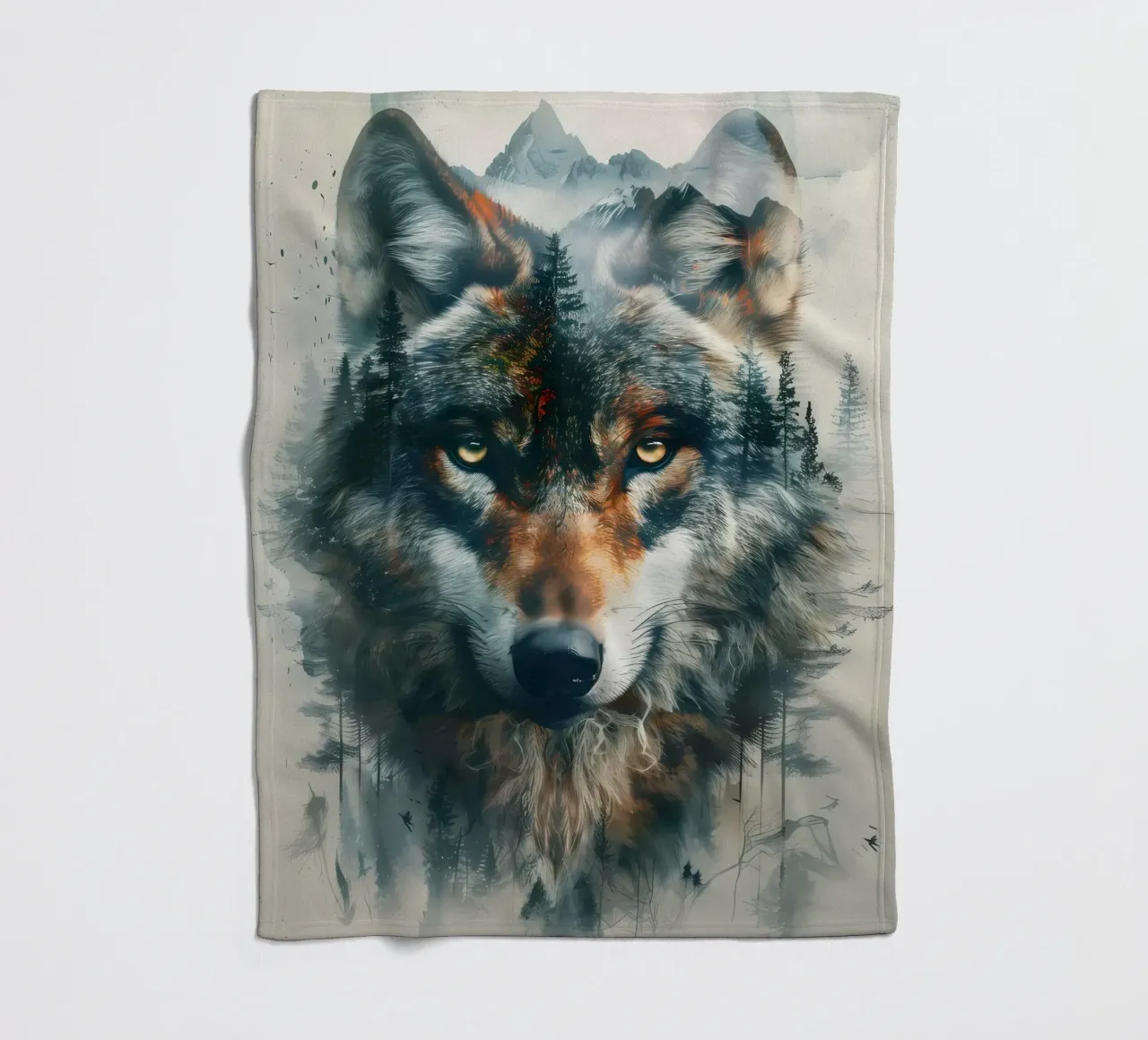 Wolf Dier fleecedeken van Pierre Walton