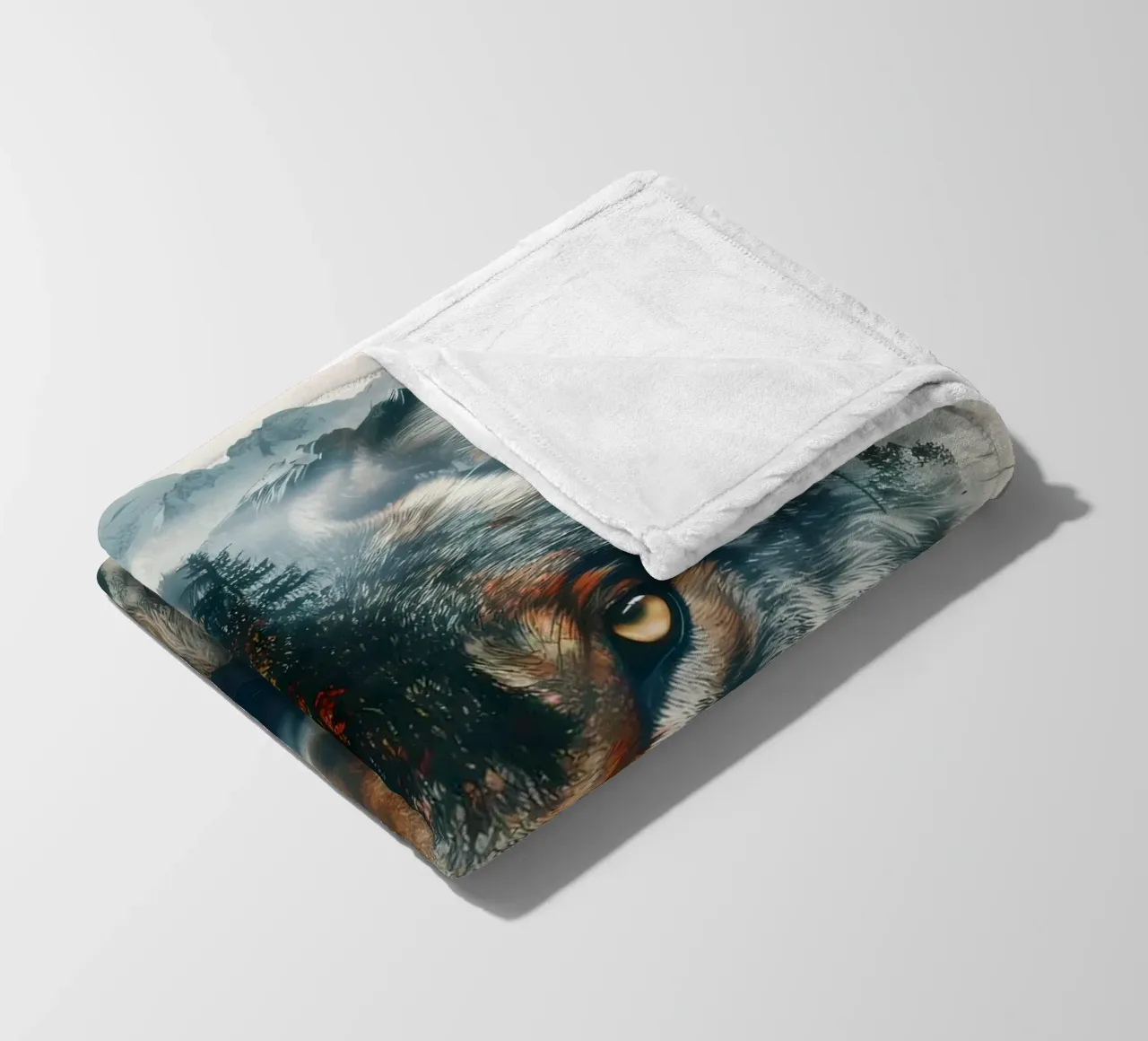 Wolf Animal fleece blanket by Pierre Walton