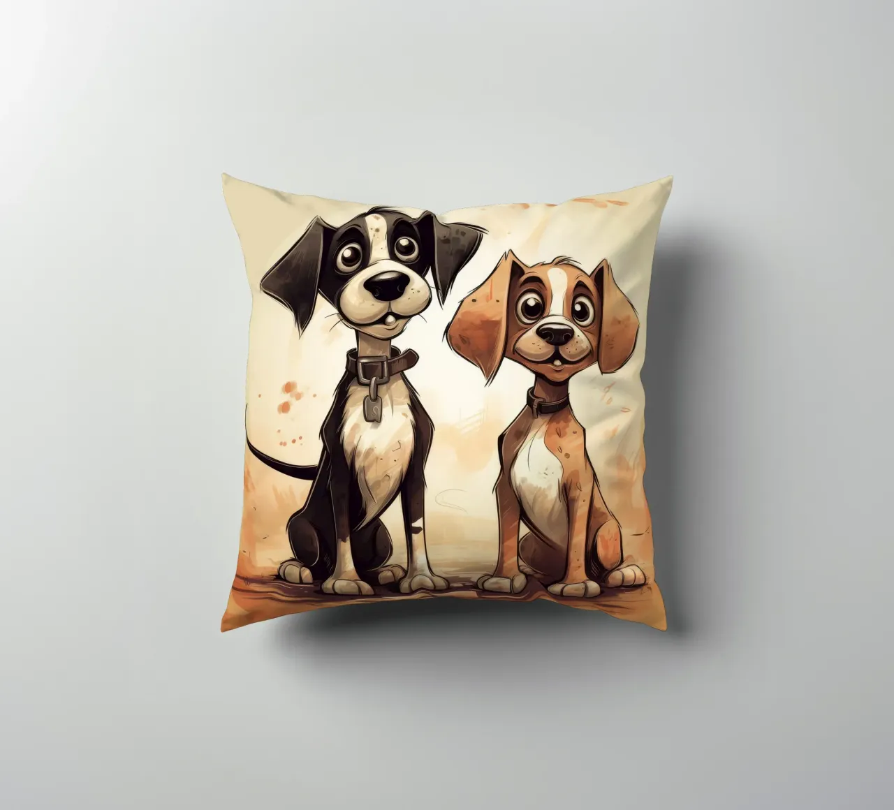 Retro Honden Duo kussen van Funny Animals